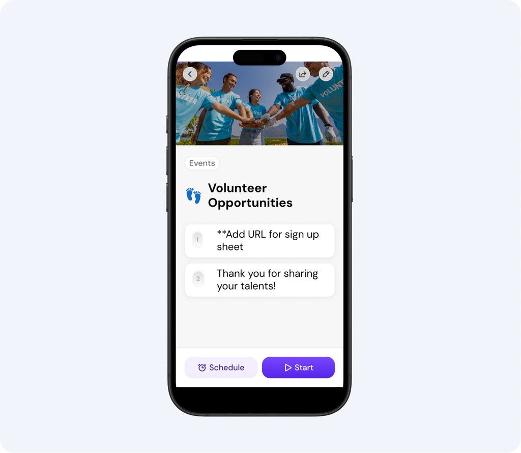 Lightbridge Life community routine screen
